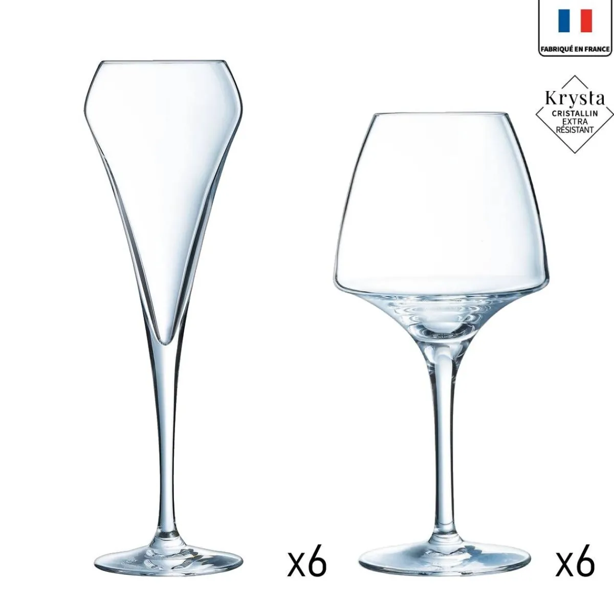 Chef&Sommelier Ensemble 12 pièces Open Up - verre à pied 32cl et flute à Champagne> Services De Verrerie