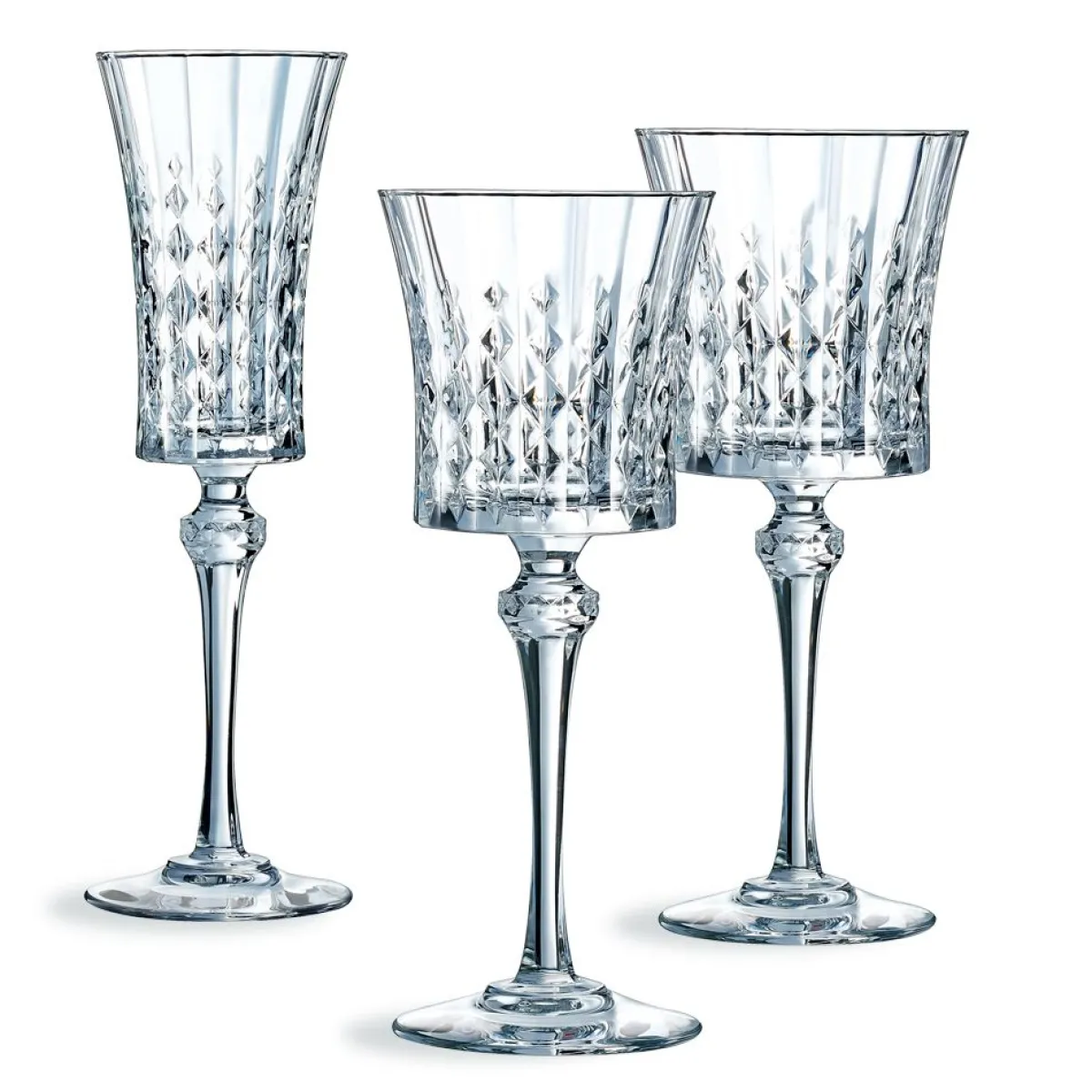 Cristal d'Arques Ensemble 18 verres à pied Lady Diamond> Services De Verrerie