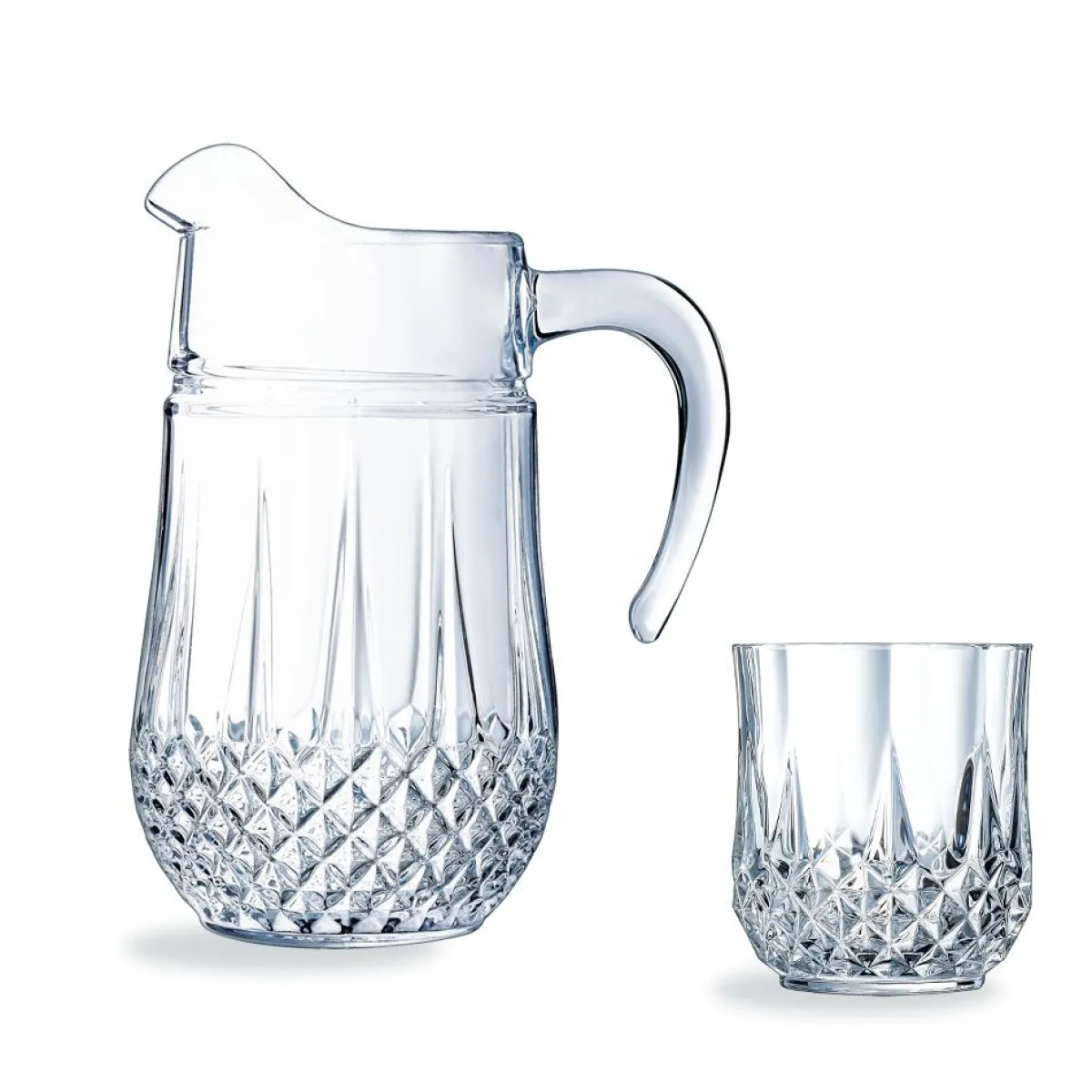 Cristal d'Arques Ensemble broc et gobelets Longchamp> Services De Verrerie