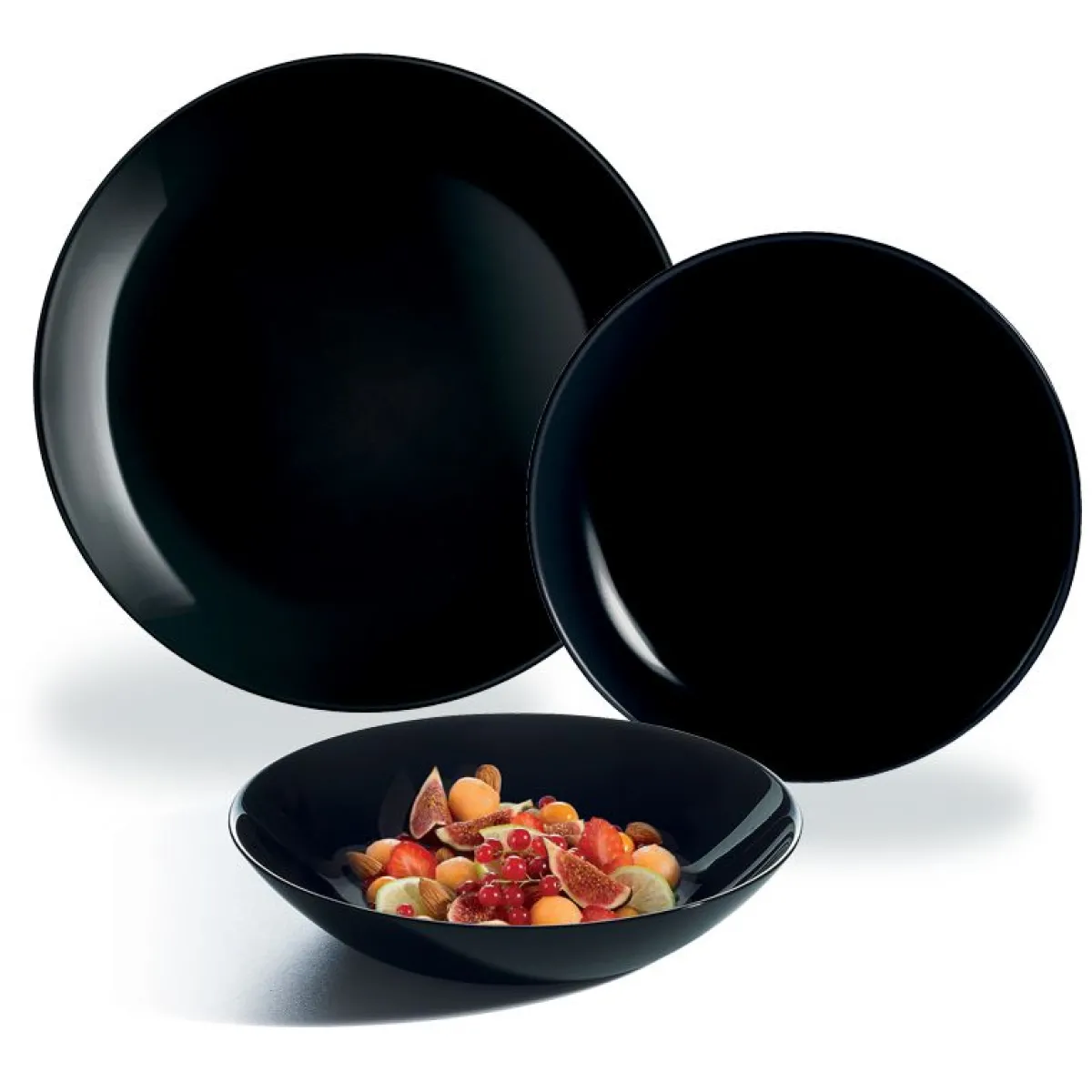 Luminarc Service de table 18 pièces Diwali Marble/Noir> Services De Vaisselle | Plates