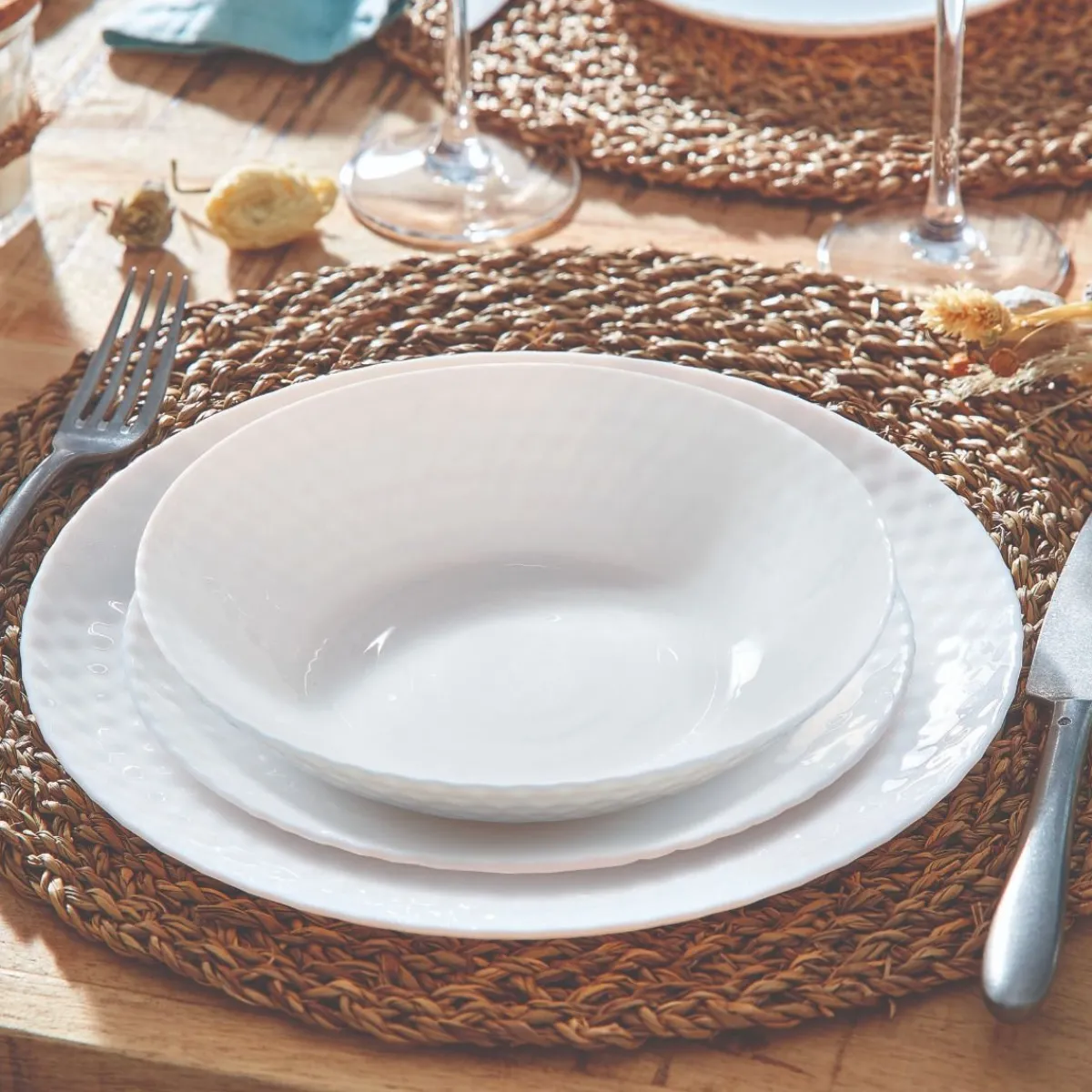 Luminarc Service de table 18 pièces Pampille blanc> Services De Vaisselle
